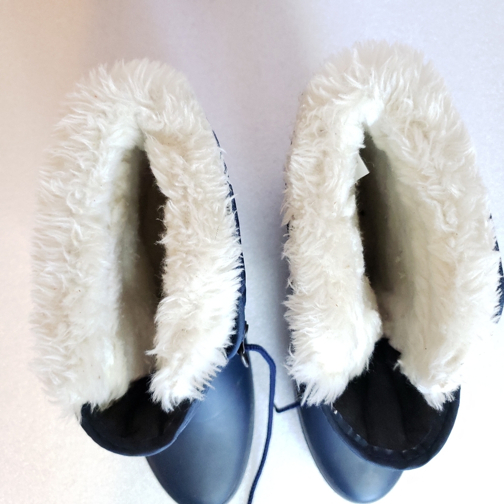 Sorel Blue Mucker Fur Lined Rain Boots View 3